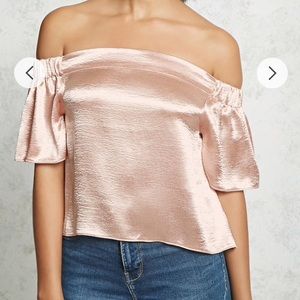 Forever 21 | Satin | Off the Shoulder | Blush Pink